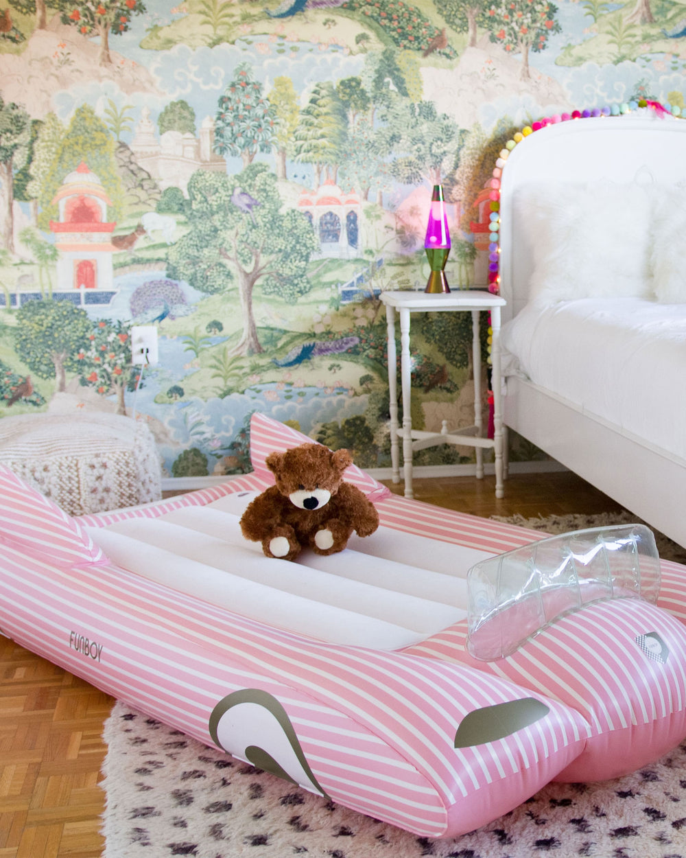 FUNBOY Kids Sleepover Bed - Pink Convertible Air Mattress
