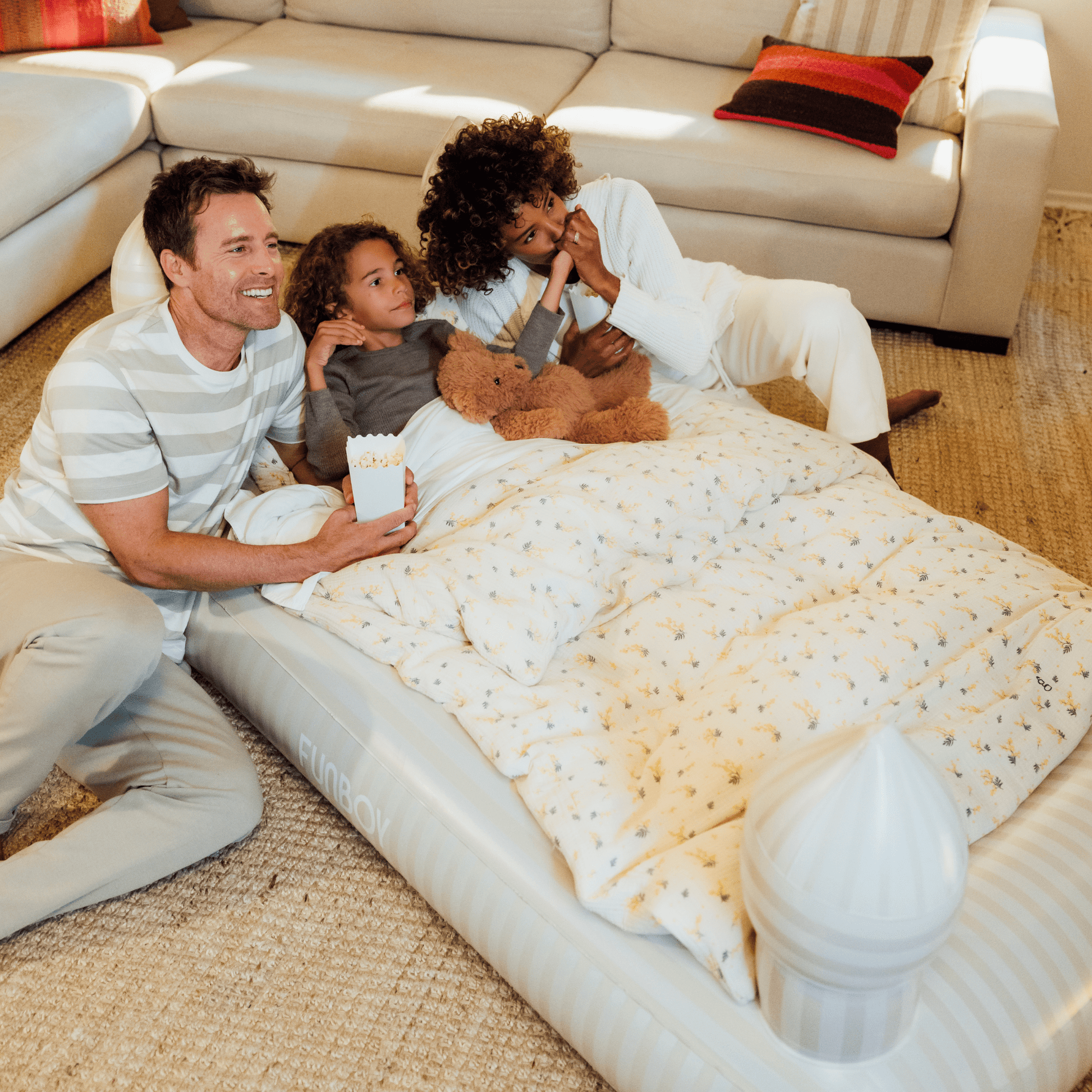 FUNBOY Kids Sleepover Bed - Striped Castle Air Mattress