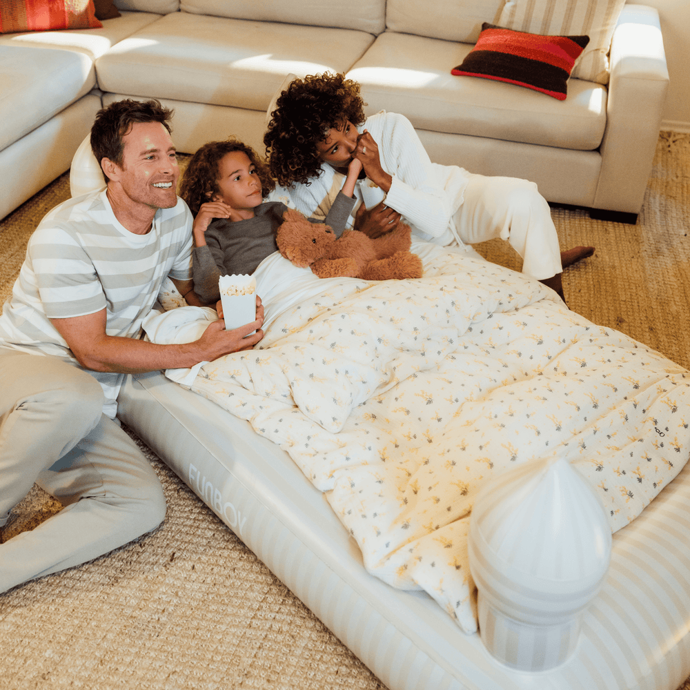 FUNBOY Kids Sleepover Bed - Striped Castle Air Mattress