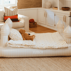 FUNBOY Kids Sleepover Bed - Striped Castle Air Mattress