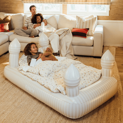 FUNBOY Kids Sleepover Bed - Striped Castle Air Mattress