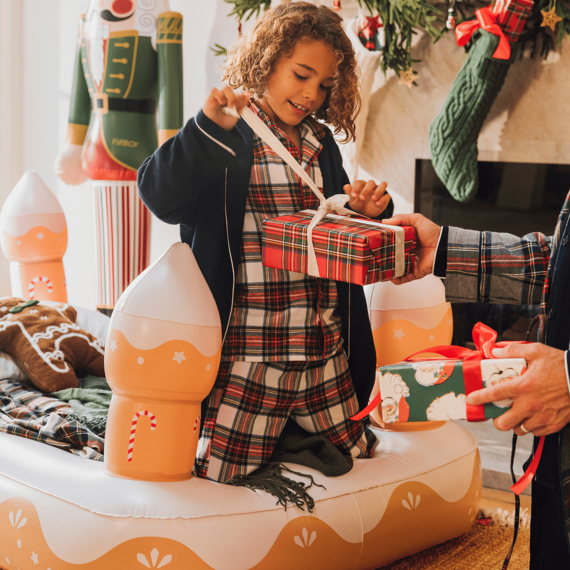 FUNBOY Kids Sleepover Bed - Christmas Gingerbread Air Mattress