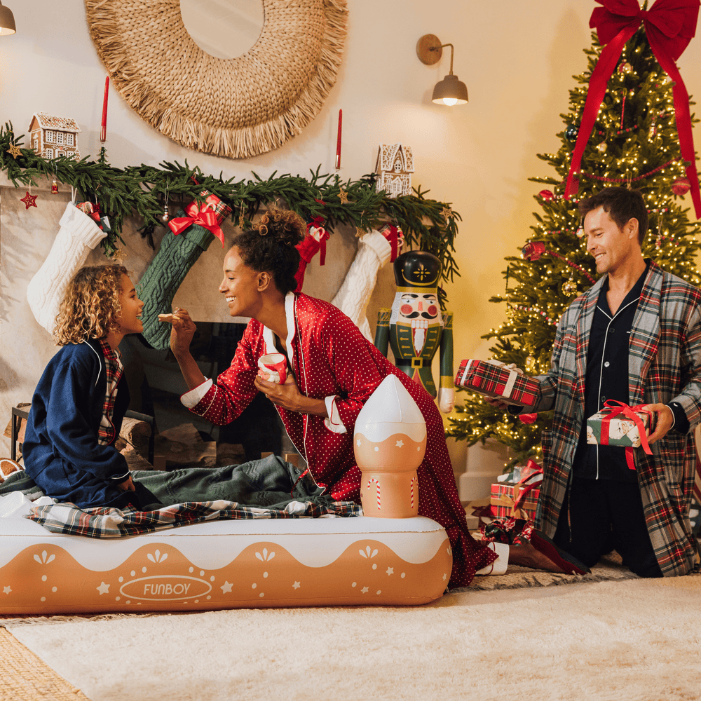 FUNBOY Kids Sleepover Bed - Christmas Gingerbread Air Mattress