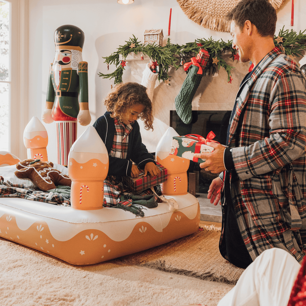FUNBOY Kids Sleepover Bed - Christmas Gingerbread Air Mattress