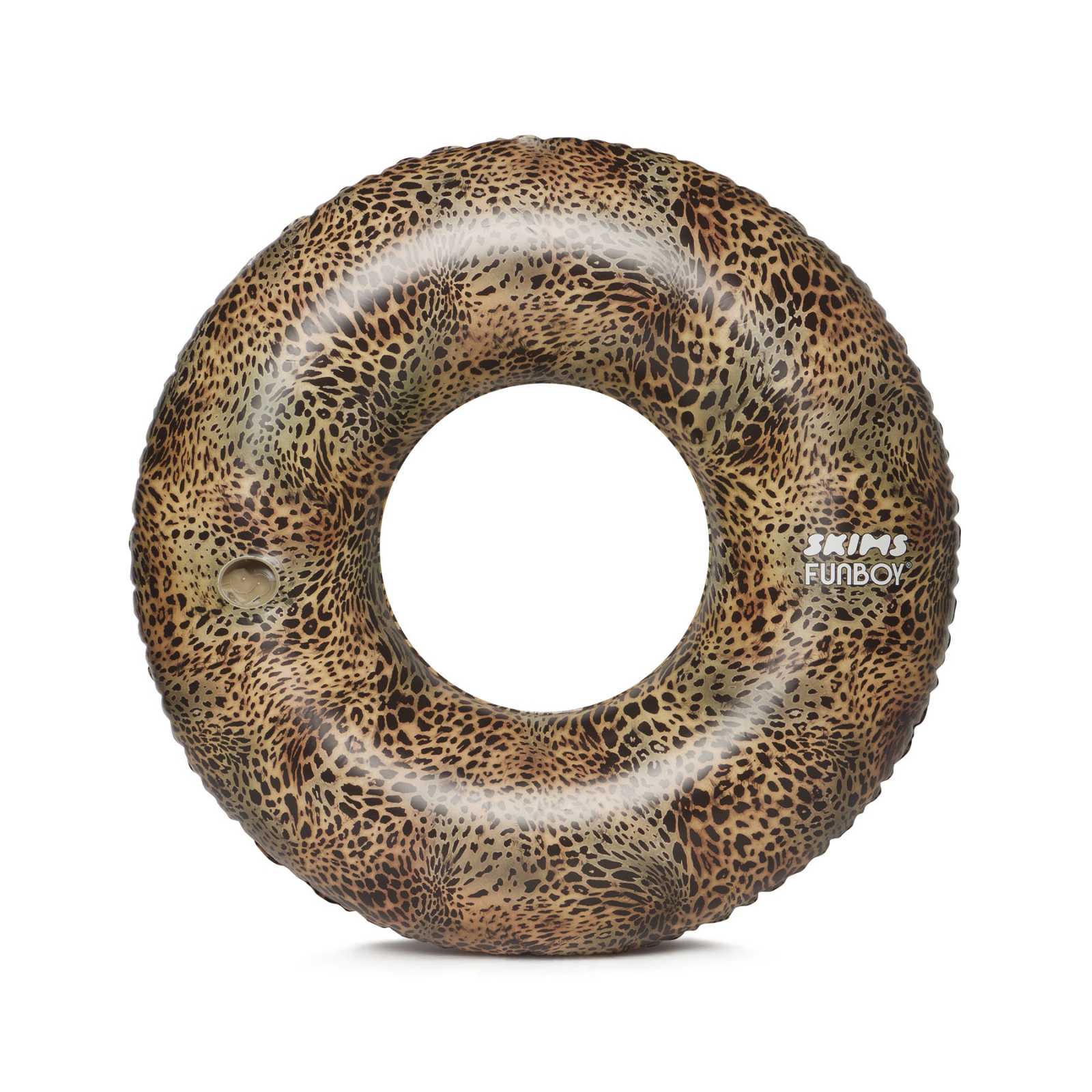 FUNBOY SKIMS x FUNBOY Luxe Cheetah Tube Float- 46" Inflated w/ cup holder