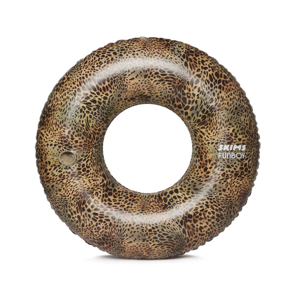 FUNBOY SKIMS x FUNBOY Luxe Cheetah Tube Float- 46" Inflated w/ cup holder