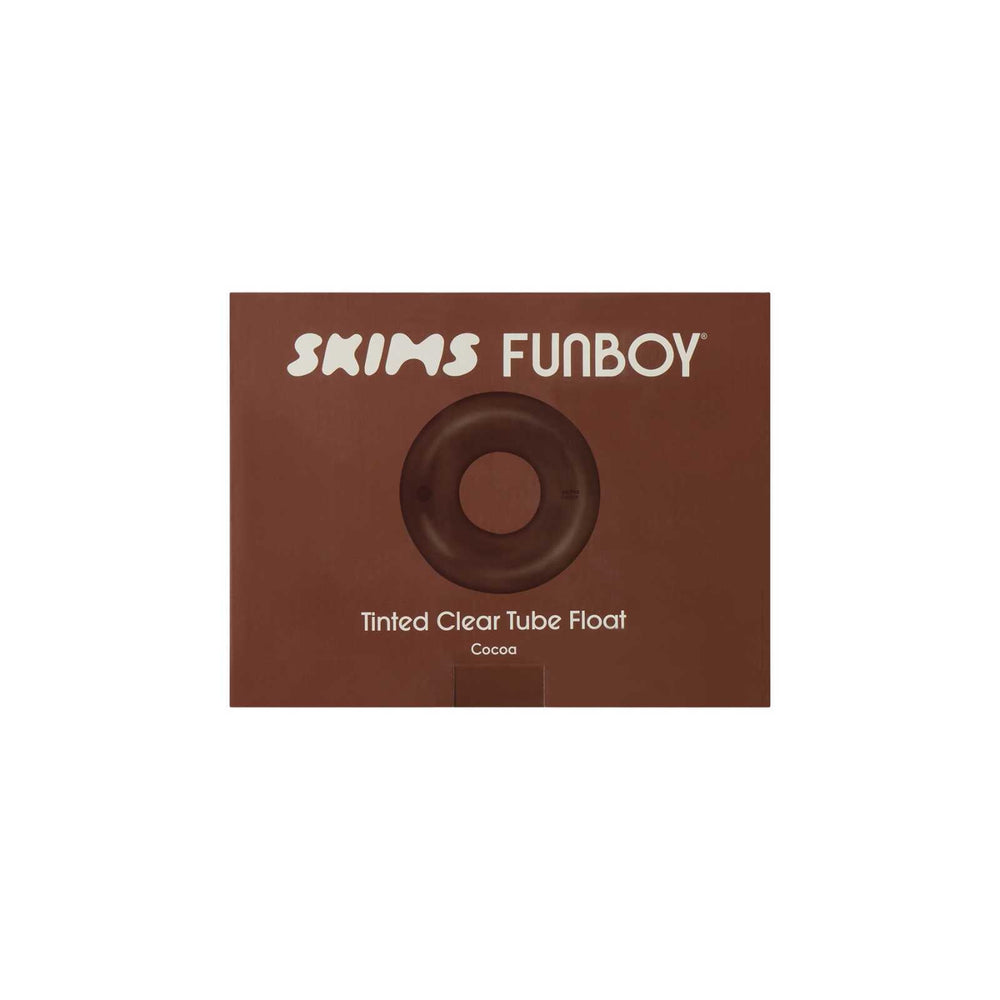FUNBOY SKIMS x FUNBOY Cocoa Clear Tube Float, 46" Inflated w/ Cup Holder