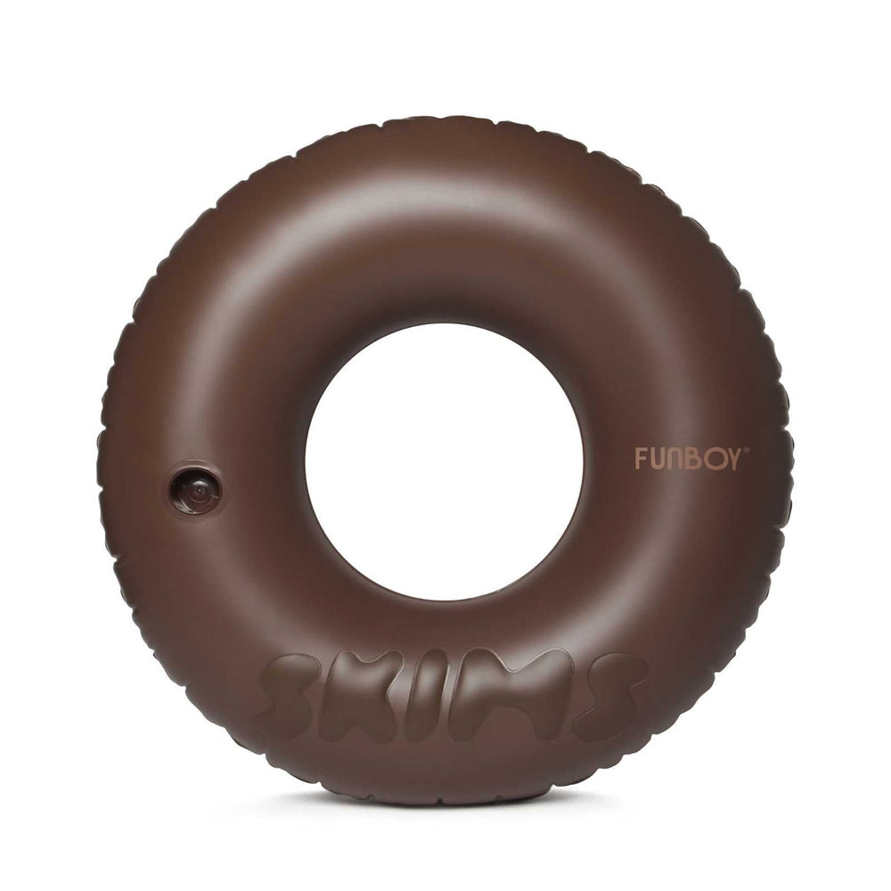 FUNBOY SKIMS x FUNBOY Cocoa Embossed Tube Float - 46" Inflated w/ cup holder