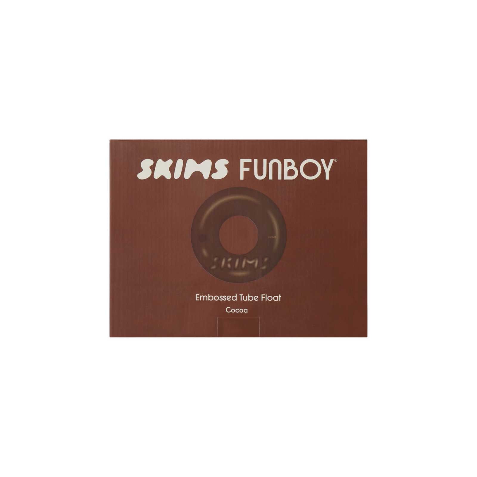 FUNBOY SKIMS x FUNBOY Cocoa Embossed Tube Float - 46" Inflated w/ cup holder