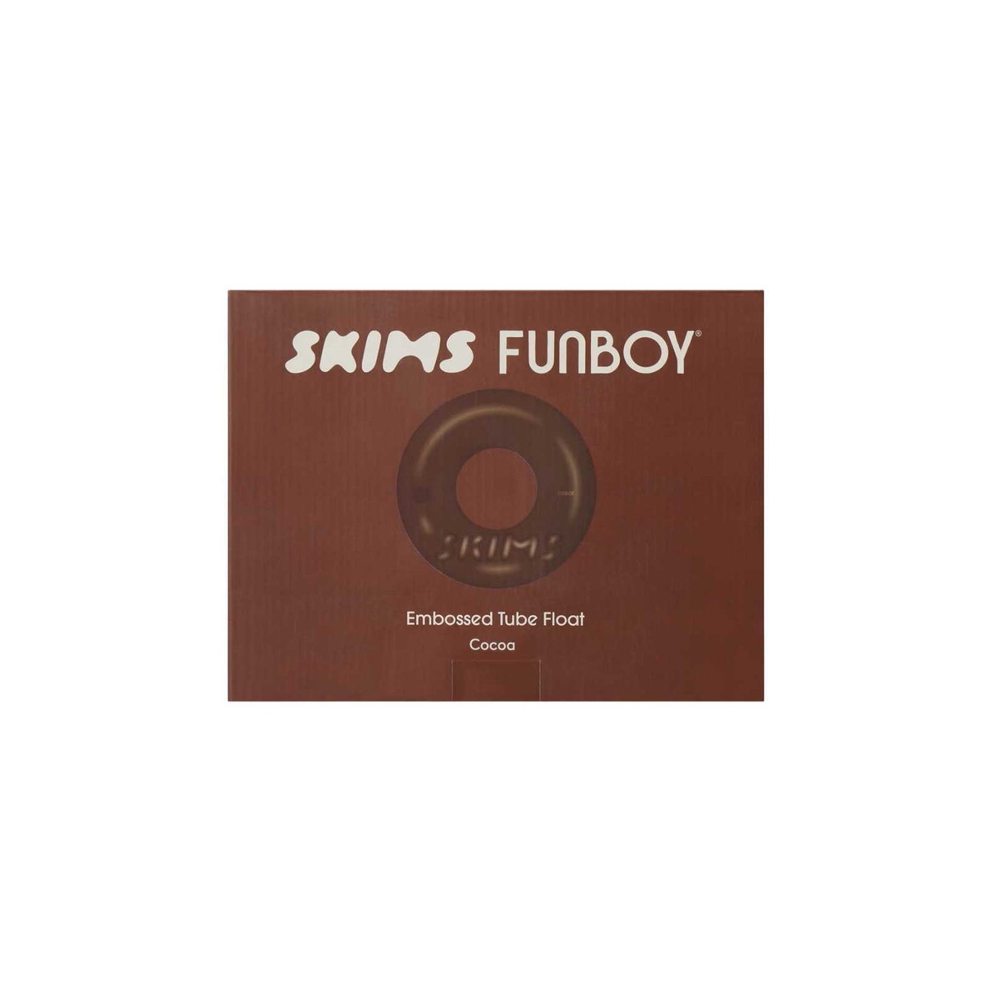 FUNBOY SKIMS x FUNBOY Cocoa Embossed Tube Float - 46" Inflated w/ cup holder
