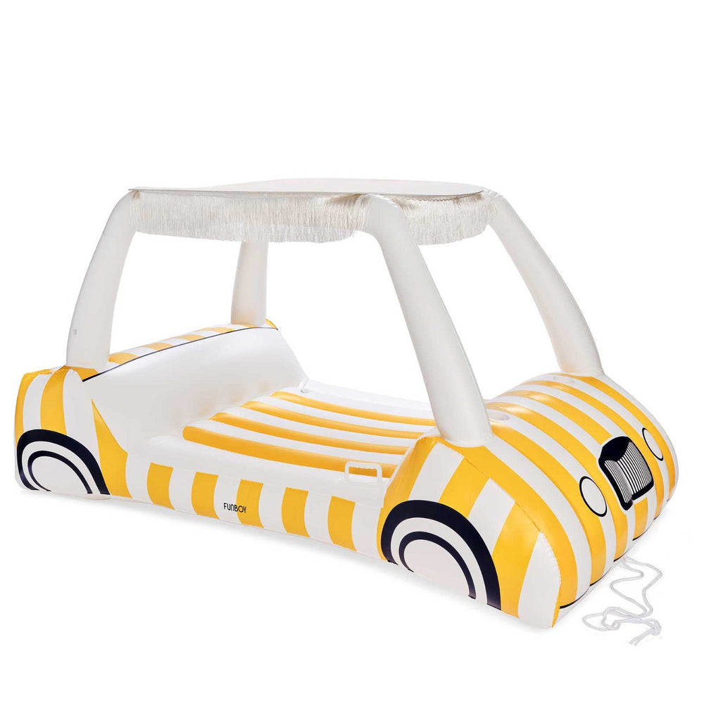 FUNBOY Yellow & White Cabana Golf Cart Pool Float, Removable Shade