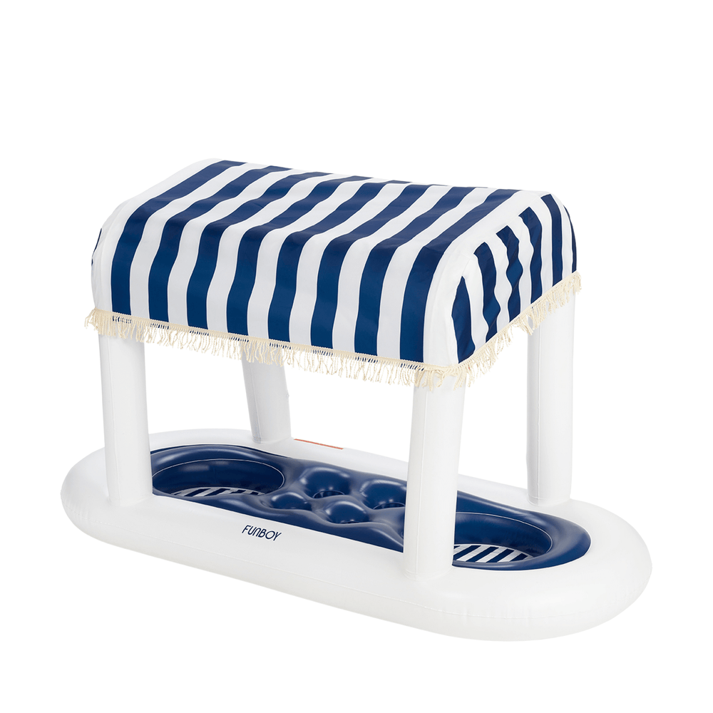 FUNBOY Navy Blue & White Striped Floating Cabana Bar