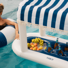 FUNBOY Navy Blue & White Striped Floating Cabana Bar