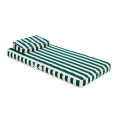 FUNBOY Fabric Classic Mat Lounger Pool Float - Green Cabana Stripe