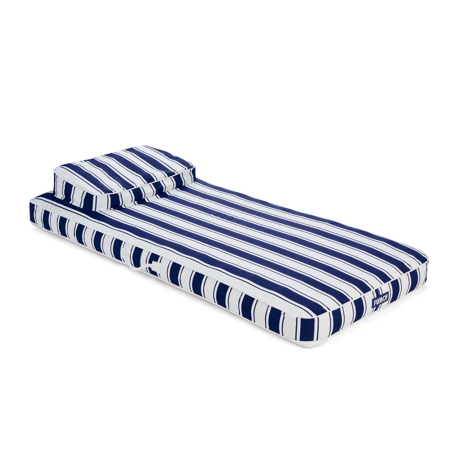 FUNBOY Fabric Classic Mat Lounger Pool Float - Green Cabana Stripe