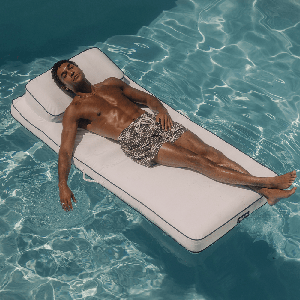 FUNBOY Fabric Classic Mat Lounger Pool Float - Classic White