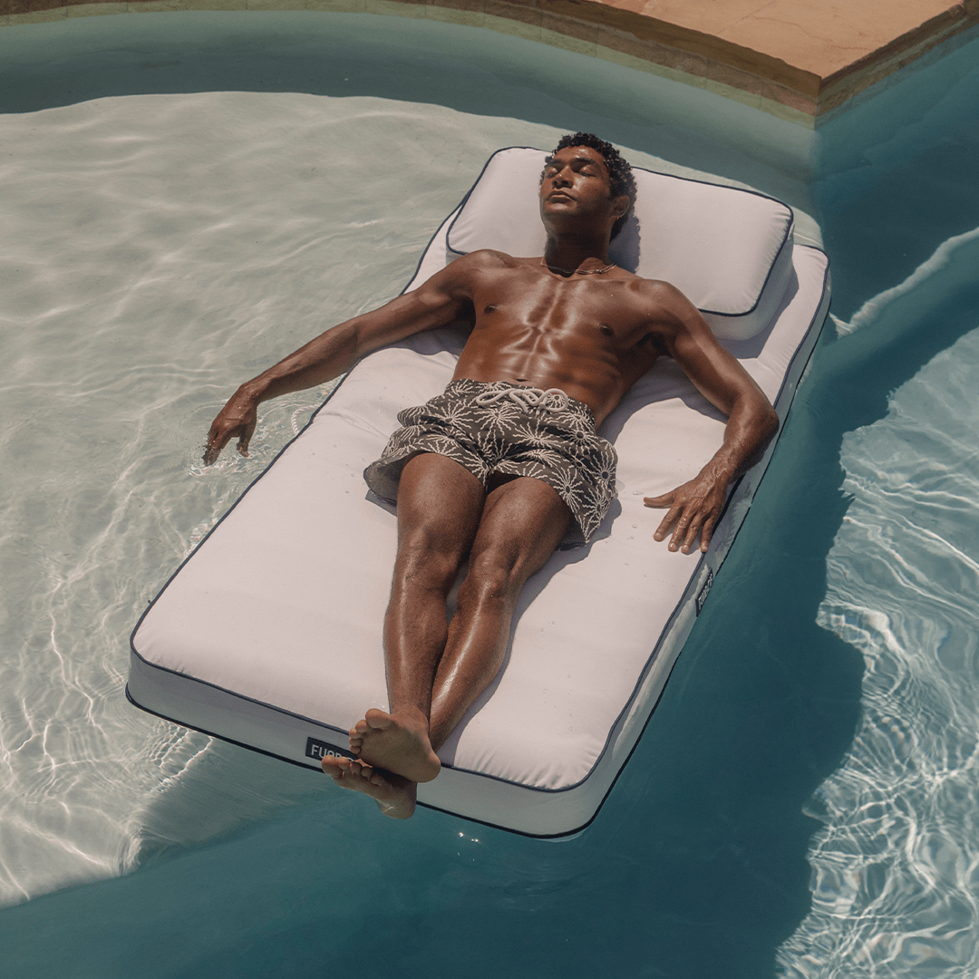 FUNBOY Fabric Classic Mat Lounger Pool Float - Classic White