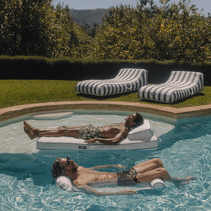 FUNBOY Fabric Classic Mat Lounger Pool Float - Classic White