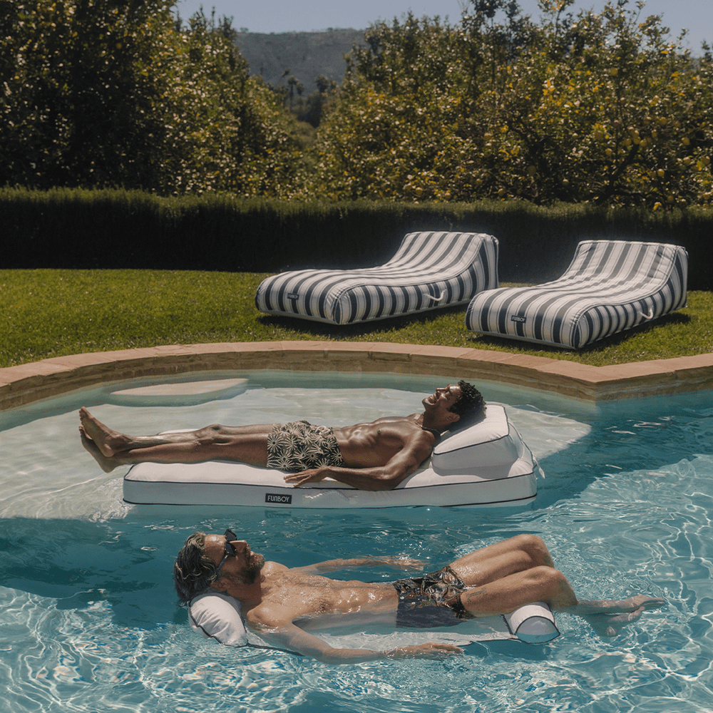 FUNBOY Fabric Classic Mat Lounger Pool Float - Classic White