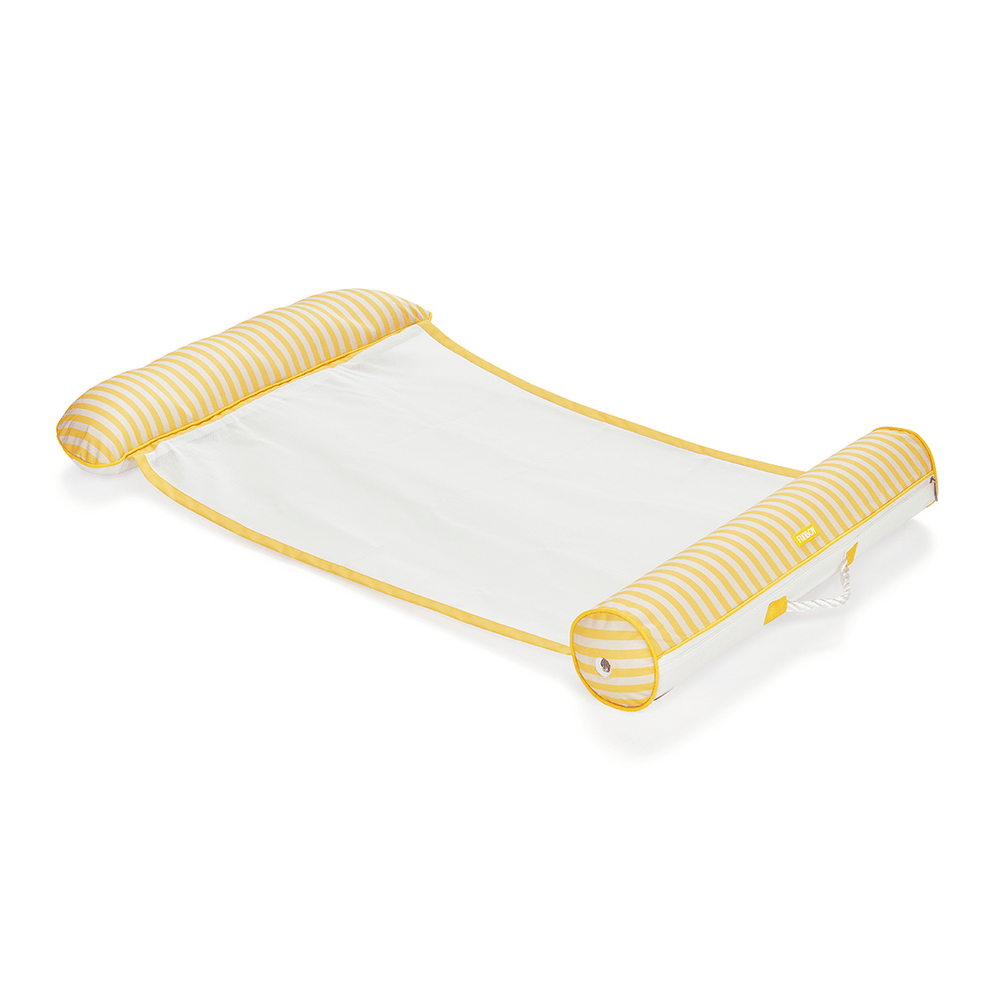 FUNBOY Premium Fabric Pool Hammock -Yellow Cabana Stripe