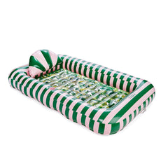 FUNBOY Tanning Pool Lounger: Pink & Green Palm