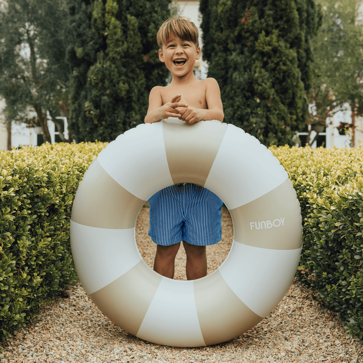 FUNBOY Pool Tubes for Kids: Vintage Kids Tube Float, Tan