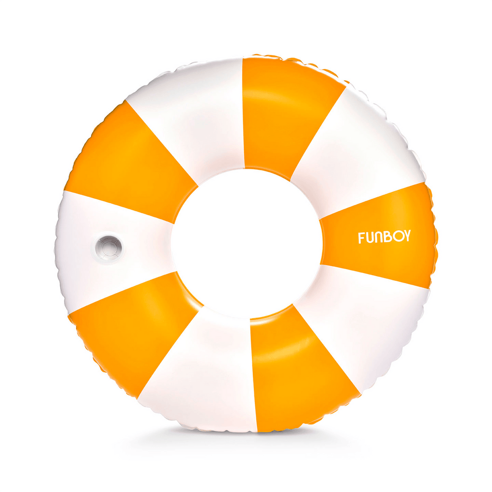 FUNBOY Large Pool Tube Float: Yellow & White Stripes, 48"