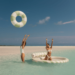 FUNBOY Large Pool Tube Float: Sage & White Stripes, 48"