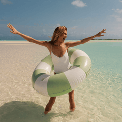 FUNBOY Large Pool Tube Float: Sage & White Stripes, 48"