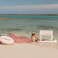 FUNBOY Pool Tube Float: Pink & White, Striped