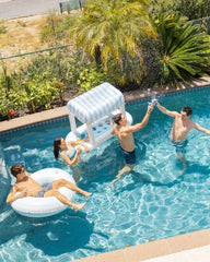 FUNBOY Blue & White Stripe Tube Pool Float