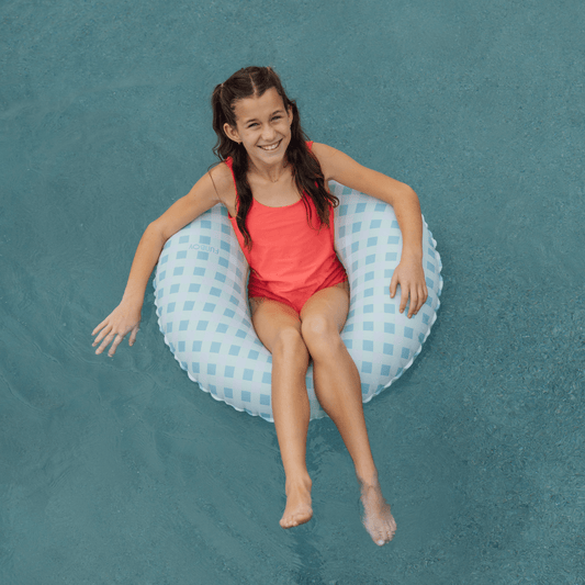 FUNBOY Blue Gingham Kids Tube Float