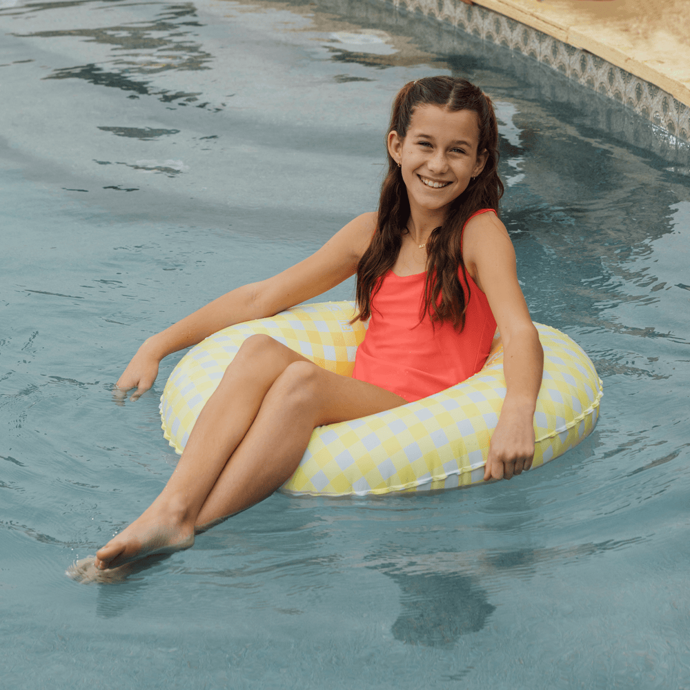 FUNBOY Kids Tube Float, 34", Yellow Gingham