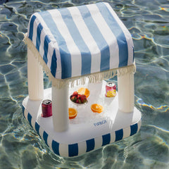 FUNBOY Blue & White Striped Floating Cabana Bar
