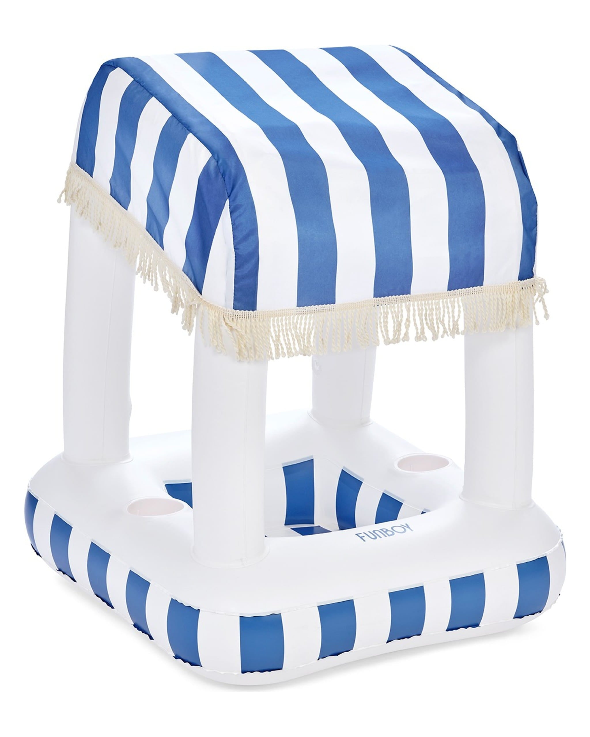 FUNBOY Blue & White Striped Floating Cabana Bar