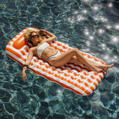 FUNBOY Flat Lounger Orange Stripe