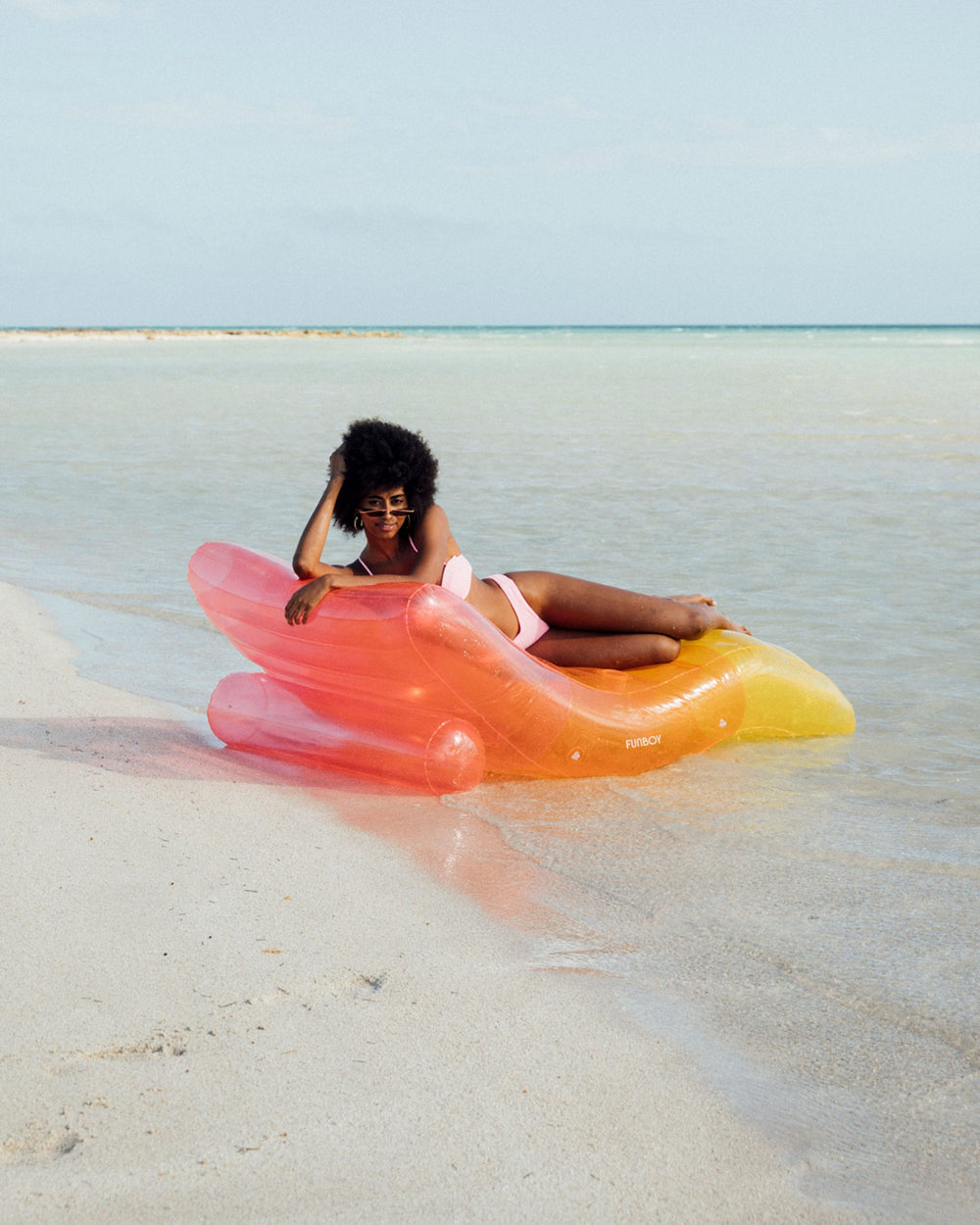 FUNBOY Clear Rainbow Chaise Lounger Pool Float